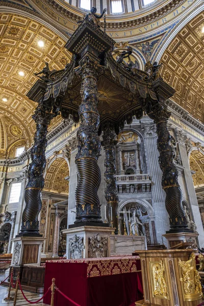 Baldacchino San Pedro Opera Gian Lorenzo Bernini Basilica Papale San — Foto Stock