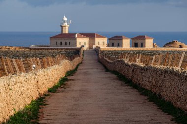 Punta Nati Cape deniz feneri, Ciutadella, Menorca, Balear Adaları, İspanya
