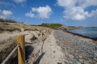 Tortuga Sahili, s 'Albufera des Grau Doğal Parkı, Menorca, Balear Adaları, İspanya