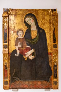 Alaro Tanrısı 'nın annesi, 14. yüzyıl, paneldeki öfke, Sant Bartomeu kilise, Alaro, Mallorca, Balearic Adaları, İspanya