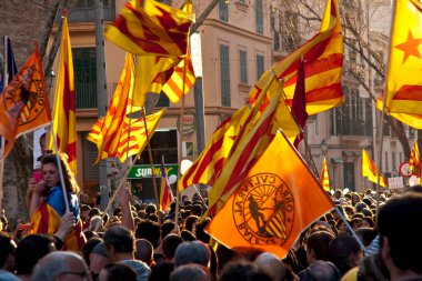 İspanya. 25/03/2012.Palma,Mallorca. 50.000 kişilik bir iyilik de la lengua Catalana en las Baleares.