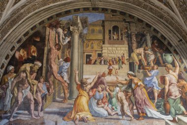 Borgo yangınından bir fresk.,