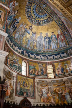 Pietro Cavallini 'nin çalışması, Santa Maria Bazilikası, 3. yüzyılda Papa I. Callistus, Roma, Lazio, İtalya tarafından kuruldu.