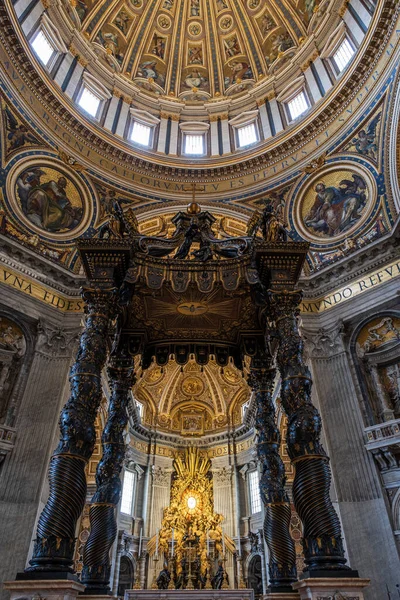 Baldacchino San Pedro Opera Gian Lorenzo Bernini Basilica Papale San — Foto Stock
