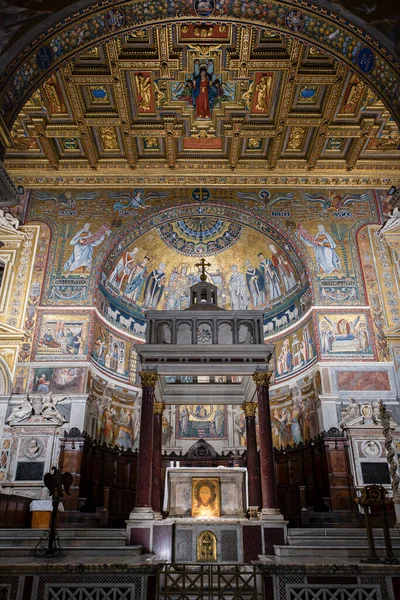 Базилика Санта Мария Трастевере Основанная Iii Веке Папой Каллистом Рим — стоковое фото