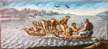 Mucizevi balıkçılık, Fray Manuel Bayeu y Subias, 18. yüzyıl, tuval üzerine petrol, San Pedro de Jaca, Diocesan Jaca Müzesi, Huesca, İspanya