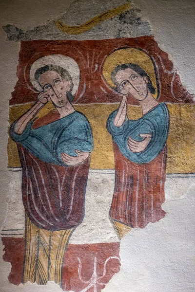 Susin Duvar Resimleri Yüzyıl Fresk Yırtılmış Tuvale Aktarılmış Susin Diocesan — Stok fotoğraf