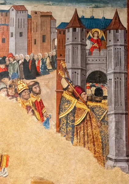 Saint Gregory Den Store Bön Procession Framför Slottet Sant Angelo — Stockfoto