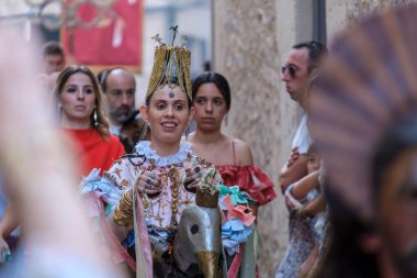 Eagles ve Sant Joan Pelos 'un Dansı, Corpus Christi alayı, Pollensa, Mayorka, Balearic Adaları, İspanya