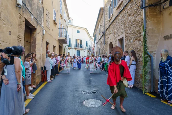 stock image Dance of the Eagles and Sant Joan Pelos, Corpus Christi procession, Pollensa, Majorca, Balearic Islands, Spain