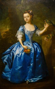 Mavi giyinmiş kız portresi, Willem Verelst, Nins, çocuk portreleri XVI-XIX, Sa Bassa Blanca Müzesi (msbb)
