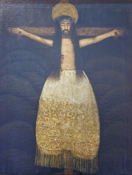 Kristus Století Olej Plátně Katalánsko Muzeum Bassa Blanca Msbb — Stock fotografie