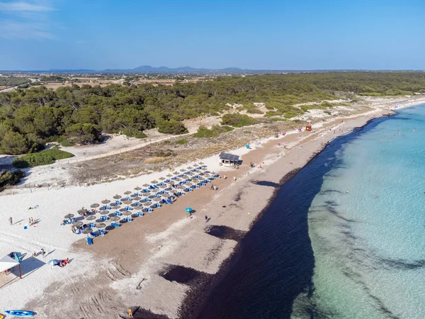 Вид Пляж Rapita Кампос Майорка Балеарські Острови Іспанія — стокове фото
