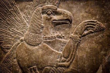 Kartal başlı koruyucu ruh, Asurlu, MÖ 865-860, Nimrud, Ninurta Tapınağı, İngiliz müzesi, Londra, İngiltere, İngiltere