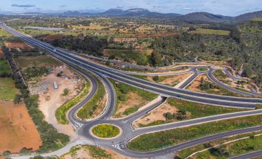 Llucmajor 'dan Campos' a yeni otoyol (Ma-19), Mallorca, Balearic Adaları, İspanya