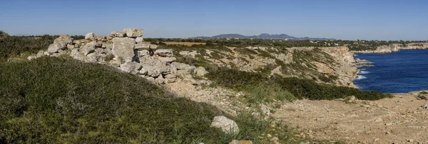 Punta Des Baus Remains Talayotic Settlement Santanyi Southern Cliffs Migjorn — Stock Photo, Image
