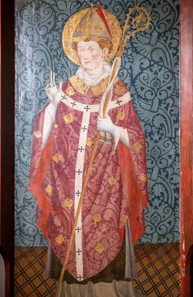 Saint Nicolau Habillé Évêque Gabriel Moger 1407 1410 Tempéra Sur — Photo
