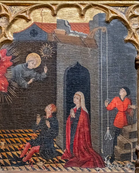 Altarpiece San Bernardi Sena Joan Rosat Roser Vell Church 1454 — Stock Photo, Image