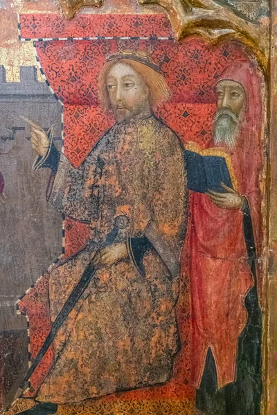 Julgamento Pilatos Jesus Predella Paixão Senhor Francesc Comes 1390 1415 — Fotografia de Stock