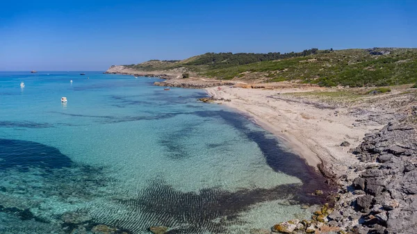 停泊的游艇 自然保护区 Capdepera Mallorca Balearic Islands 西班牙 — 图库照片