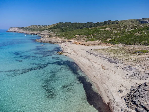 Barcos Recreio Ancorados Área Natural Protegida Capdepera Maiorca Ilhas Baleares — Fotografia de Stock
