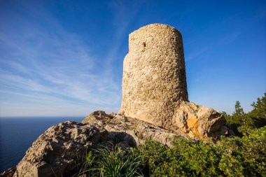 Torre des Verger, siglo XVI, Banyalbufar, Sierra de Tramuntana, Mallorca, balear adaları, İspanya, Avrupa