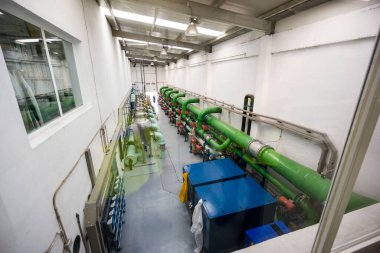Desalinizadora Son Tugores, centro de control de la estacion de tratamiento de agua potable, Palma, Mallorca, balear island, İspanya, Avrupa