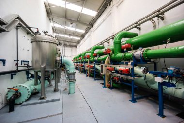 Desalinizadora Son Tugores, centro de control de la estacion de tratamiento de agua potable, Palma, Mallorca, balear island, İspanya, Avrupa