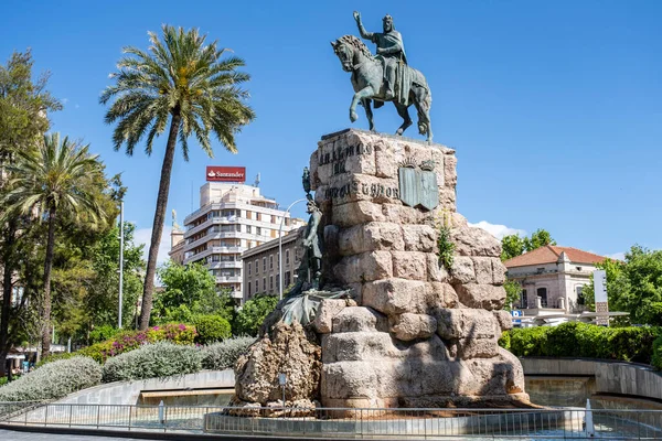 Equestrian Statue Jaime Espanya Square Palma Mallorca Balearic Islands Spain — Stockfoto