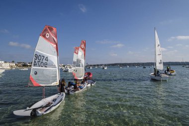 Estany des Peix, Yelkencilik Okulu, Formentera, Pitiusas Adaları, Balear Community, İspanya