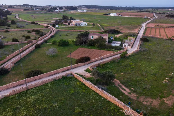 Tarım Arazisi Için Geleneksel Taş Duvarlar Ses Creus Yolu Formentera — Stok fotoğraf