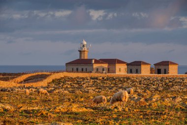 Punta Nati Cape deniz feneri, Ciutadella, Menorca, Balear Adaları, İspanya