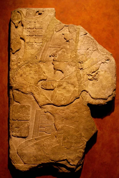 Fragmento Lapida Jonuta Kultura Maya Original Chiapas Museo Nacional Antropologia — Stock fotografie
