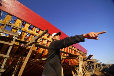 Astilleros gelenekleri. Puerto de Essaouira (mogador). Costa Atlantica 'da. Marruecos. Magreb. Afrika.