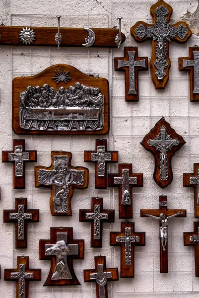 Кресты Религиозные Синболы Серебра Такко Штат Морелос Мексика — стоковое фото