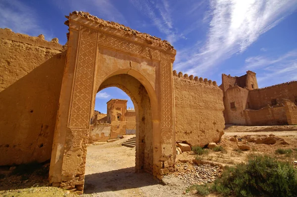 Puerta Decorada Kasbah Glaoui Taliouine Atlas Marruecos Magreb África —  Fotos de Stock