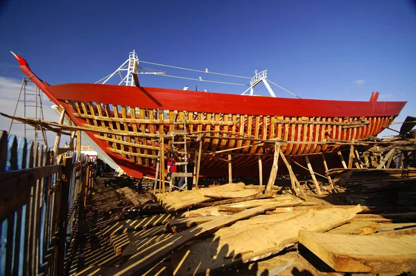 Stock image Astilleros tradicionales.Puerto de Essaouira (mogador). Costa Atlantica. Marruecos. Magreb. Africa.