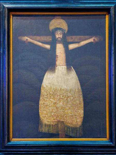 Chrystus Xvi Wiek Olej Płótnie Katalonia Muzeum Bassa Blanca Msbb — Zdjęcie stockowe