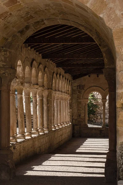 Galeria Arcada Arcos Semicirculares Colunas Emparelhadas Igreja Salvador Românico Rural — Fotografia de Stock