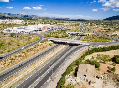 autopista Ma-13, rotonda de Inca, Mallorca, balear adaları, İspanya, Avrupa