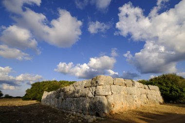 Hospital italet Vell, siklopedi mimarisinin dikdörtgen binası, Talayotik habitat çekirdeği, Manacor belediyesi, Mallorca, Balear adaları, İspanya, Avrupa