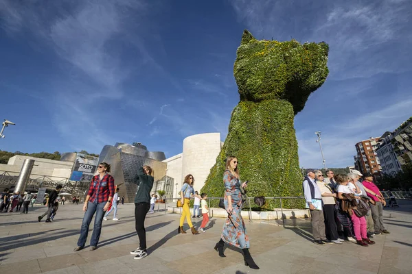 Puppy Jeff Koons Guggenheim Museum Bilbao Wiek Projekt Frank Gehry — Zdjęcie stockowe
