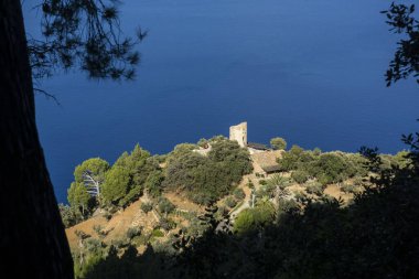 Son Galceran gözlem kulesi, 16. yüzyıl, Valldemossa, Tramuntana. Mallorca, Balear Adaları. İspanya.