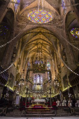 Misa en la catedral, Festa De L 'Estandard, 31 Aralık 1229 tarihinde Kral I. Jaume tarafından anılır. Palma, Mayorka, Balear Adaları, İspanya, Avrupa