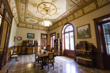 Edificio de estilo modernista de Can Prunera, siglo XX, Soller, Sierra de Tramuntana, Mallorca, Balear Adaları, İspanya, Avrupa