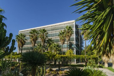 Ofisinas del bantrales del banco BMN Sa Nostra, poligono de Son Fuster, Palma, Mallorca, Balear Adaları, İspanya, Avrupa