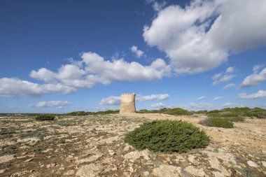 S Stalella Gözlem Kulesi, yıl 1577, S 'Estalella, Llucmajor, Mallorca, Balear Adaları, İspanya, Avrupa