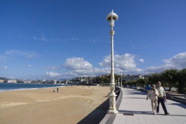 Paseo de Ondarreta, San Sebastian, playa de la Concha, Guipuzcoa, Euzkadi, İspanya