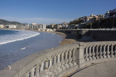 Paseo de Ondarreta, San Sebastian, playa de la Concha, Guipuzcoa, Euzkadi, İspanya