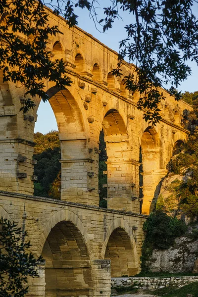 Puente Gard Acueducto Patrimonio Humanidad Construido Por Imperio Romano Siglo — Stock Photo, Image